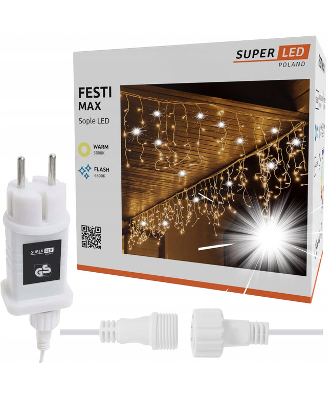 Kalėdinė Lauko Girlianda, 500 LED, Šiltai Balta, 22,5 M