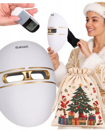 Fit4Med LED veido kaukė fototerapijai – 4 režimai, valdymo pultelis ir dovanų maišelis