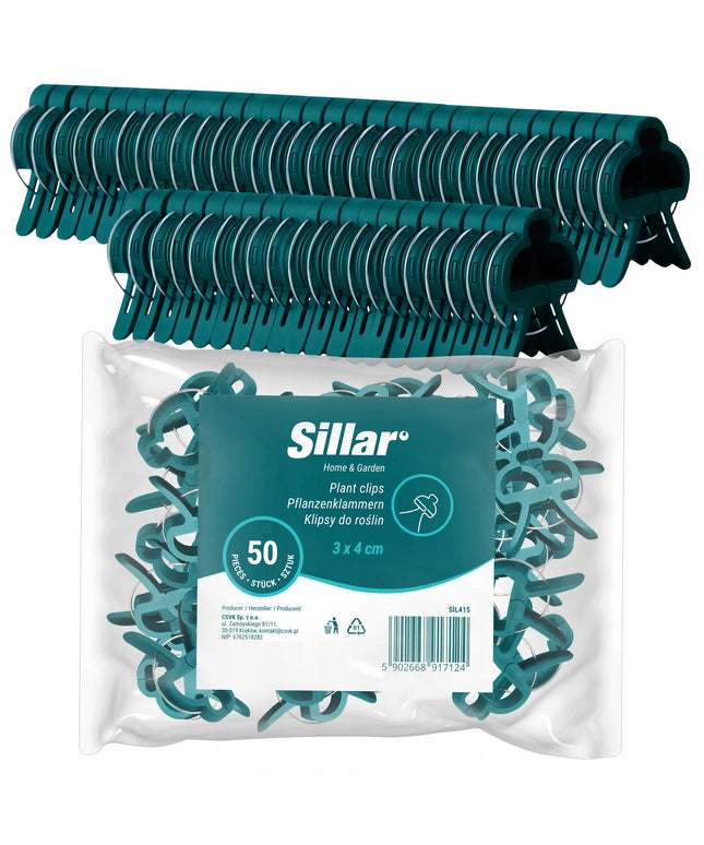 50x Sillar augų spaustukai 3x4 cm – maži spaustukai stiebams, ūgliams, daržovėms ir atramoms