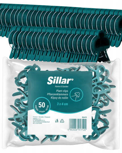 50x Sillar augų spaustukai 3x4 cm – maži spaustukai stiebams, ūgliams, daržovėms ir atramoms