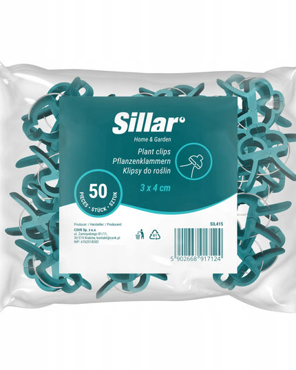 50x Sillar augų spaustukai 3x4 cm – maži spaustukai stiebams, ūgliams, daržovėms ir atramoms