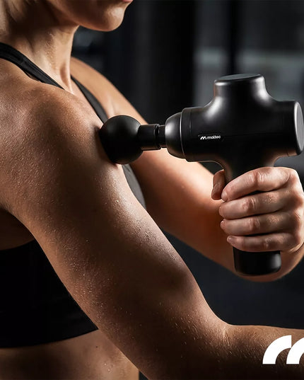 Nugaros, kūno ir pėdų masažo pistoletas Maltec BodyBeat Go su dėklu ir 6 antgaliais
