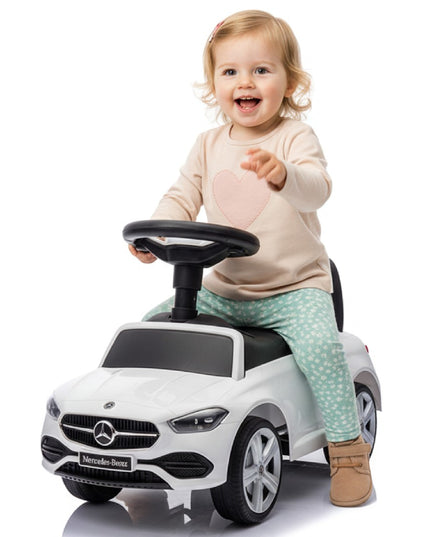 Vaikiškas paspiriamas automobilis-vaikštynė Mercedes C-Class su garsais ir daiktadėže SUN BABY