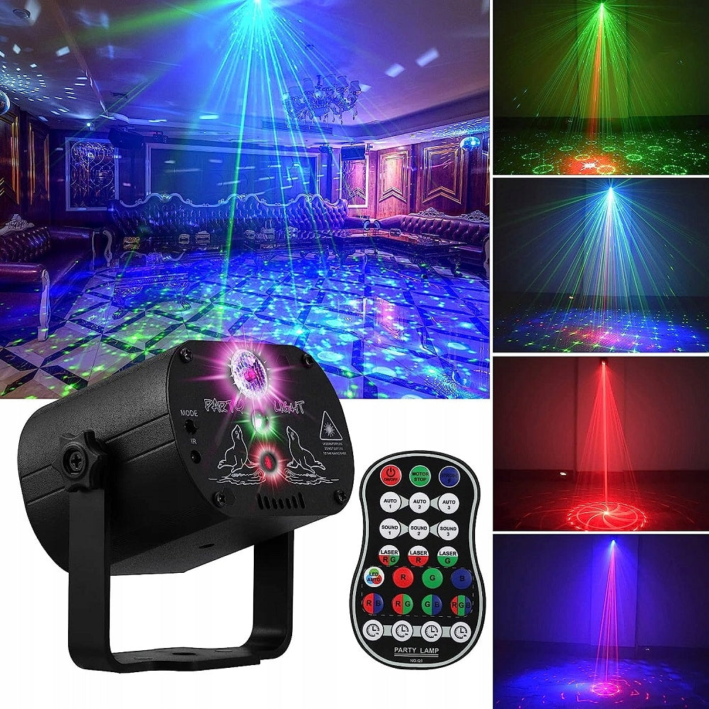 PROJEKTORIUS Disco kamuolys lazeris su pulteliu Muzikinis režimas LED 8 W RGB