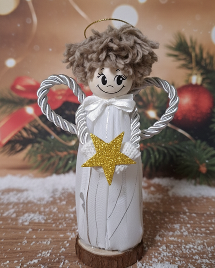 Rankų darbo Kalėdinis angelas – šiluma iš mamos rankų