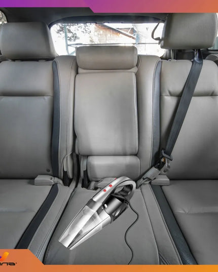Galingas rankinis automobilinis dulkių siurblys su žibintuvėliu, 12 V, 120 W, su krepšiu