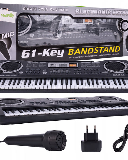 Elektroninė klaviatūra pianinas 61 klavišas vaikams su mikrofonu