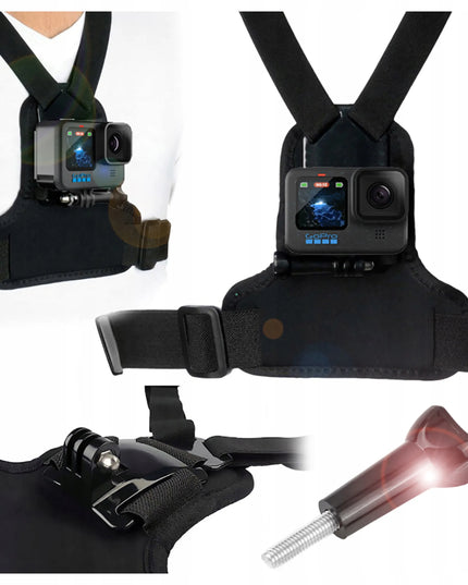 1One Chest Mount Anti-shake krūtinės diržų laikiklis sportinei kamerai GoPro HERO 13 12 11 10 9 8 7