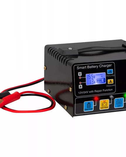 AUTOMATINIS AKUMULIATORIŲ KROVIKLIS SU JŲ TAIISYMO FUNKCIJA 12V 24V