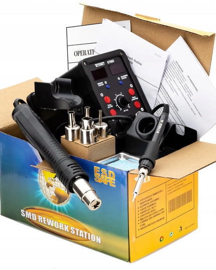Technet 8786D plastiko suvirinimo aparatas su karšto oro įrankiu ir lituokliu, PP, PP/EPDM, ABS