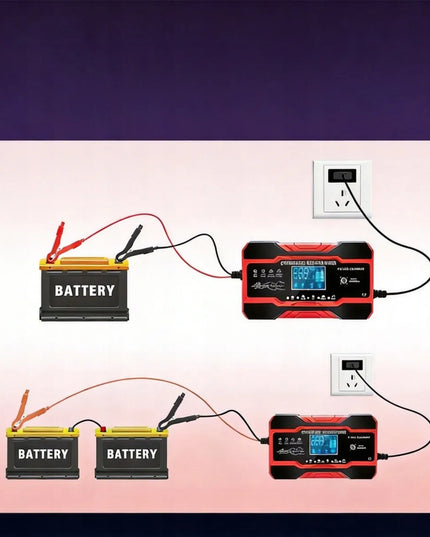 Automatinis 12 V / 24 V akumuliatorių įkroviklis