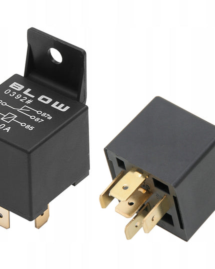 5 vnt. Automobilinis relė + 5 kontaktų lizdas 4120 12V 40A Universalus pajungimo laidas