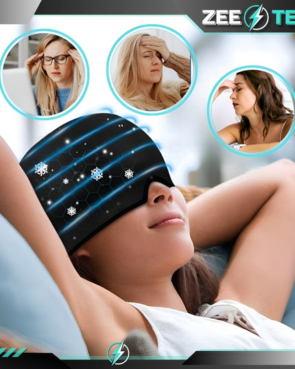 Vėsinanti gelio kompreso kaukė galvos skausmui ir migrenai malšinti