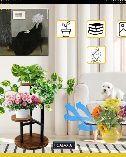 Pastatomas gėlių stovas Metalinis Medinis Loft