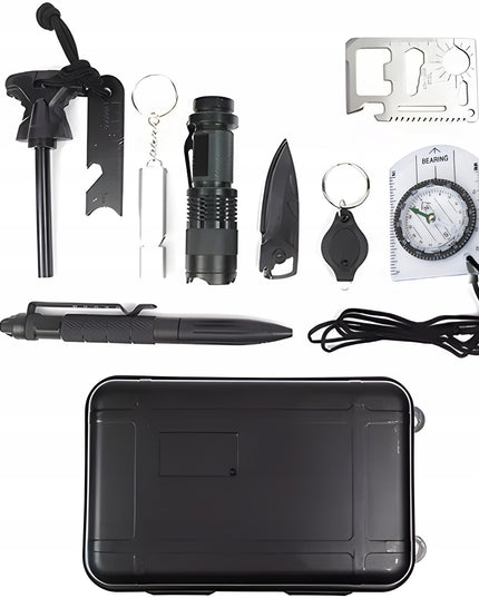 Išgyvenimo rinkinys Survivalowy 11-in-1 – būtiniausių išgyvenimo priemonių rinkinys