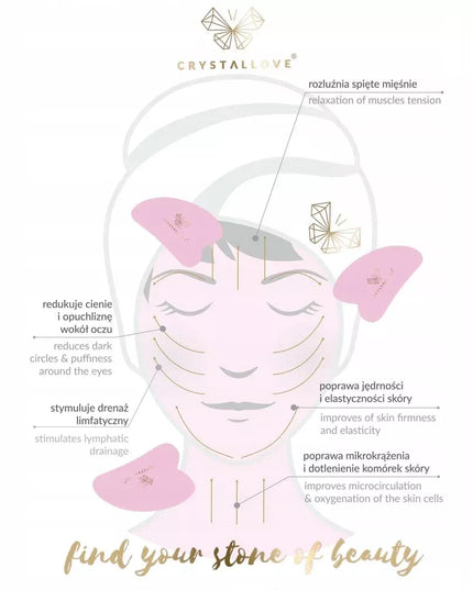 CRYSTALLOVE Cryo Ice Gua Sha – nerūdijančiojo plieno veido masažo plokštelė