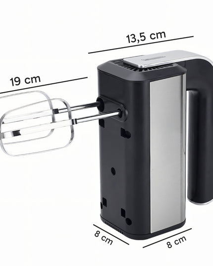 RANKINIS MAIŠYTUVAS VIRTUVEI 300W TURBO, 5 GREIČIAI, METALINĖS ŠLUOTELĖS, TEŠLOS KULIAI, SIDABRINĖS SPALVOS