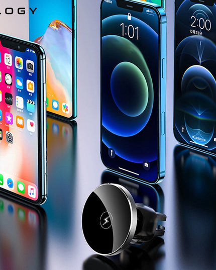 Automobilinis laikiklis MAG SAFE, belaidis įkroviklis 15W, skirtas iPhone 14, 15, 16, 17