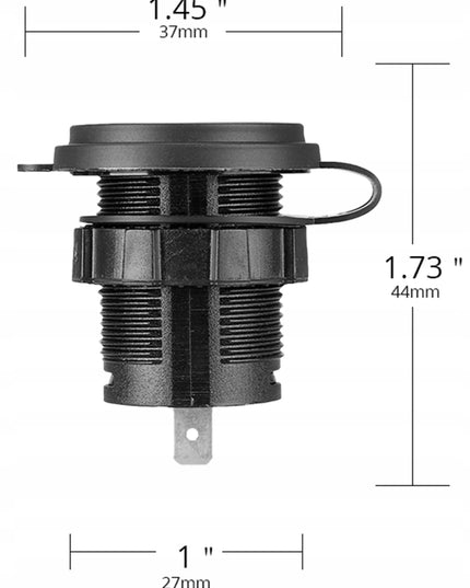 Automobilinis, motociklo ir valties USB bei USB-C įkroviklis, 3,4 A, hermetiškas, 12 V / 24 V