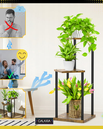 Pastatomas gėlių stovas Metalinis Medinis Loft