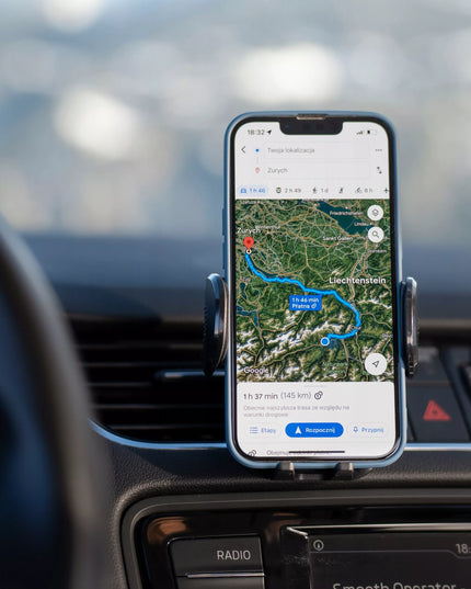 Spacecase automobilinis telefono laikiklis į ventiliacijos groteles, juodas