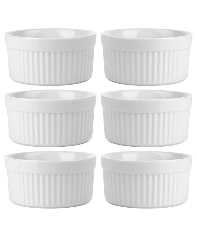 6x Keraminės kepimo kokilės, karščiui atsparūs dubenėliai, indai 260 ml