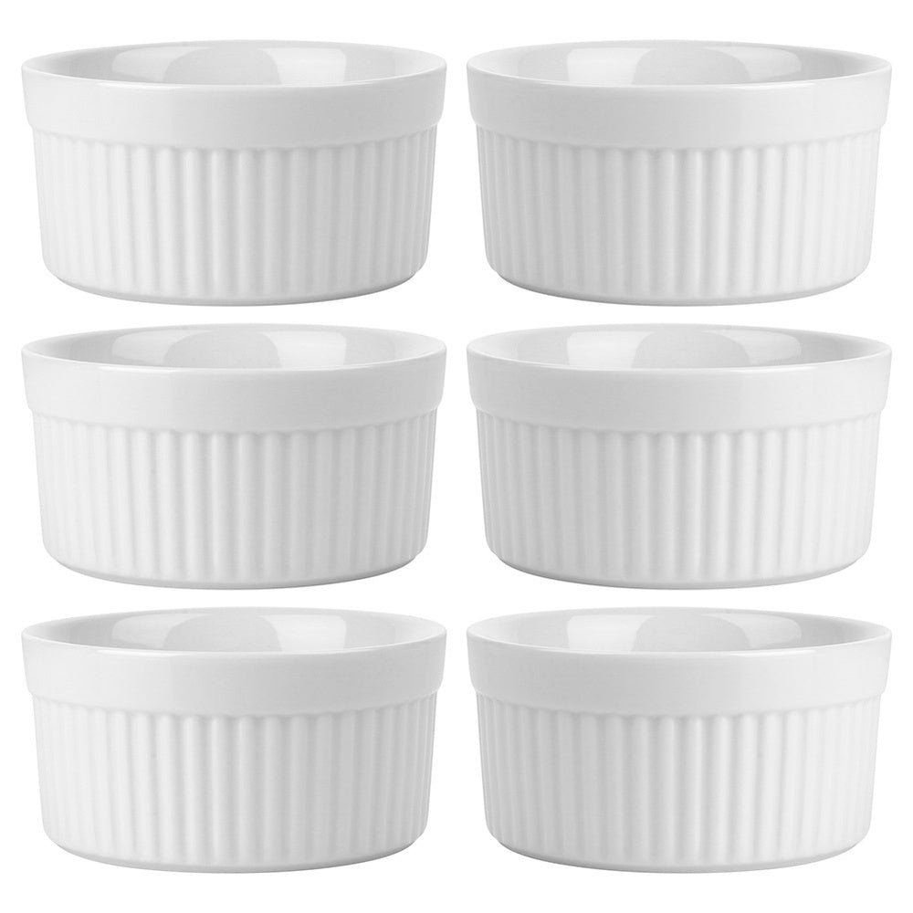 6x Keraminės kepimo kokilės, karščiui atsparūs dubenėliai, indai 260 ml