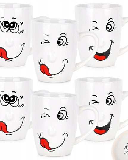 6x Puodeliai BUŹKI rinkinys, puodelis kavai, arbatai, žolelėms