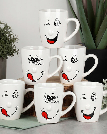 6x Puodeliai BUŹKI rinkinys, puodelis kavai, arbatai, žolelėms