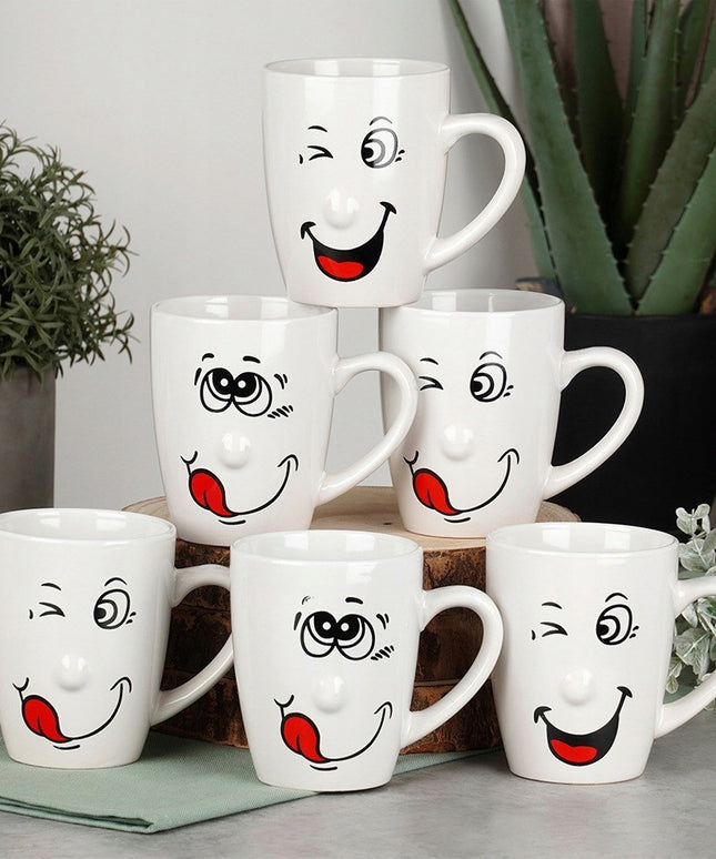 6x Puodeliai BUŹKI rinkinys, puodelis kavai, arbatai, žolelėms