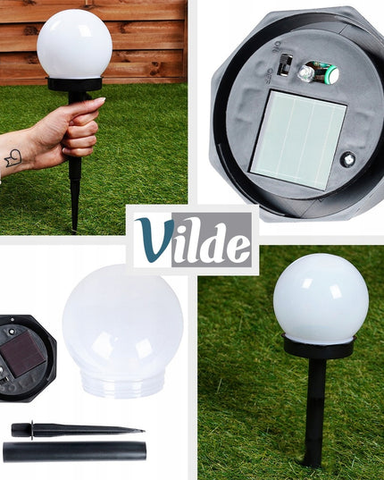 6x Lauko šviestuvas su įžeminimu, saulės energija varomas LED rutulys su jutikliu