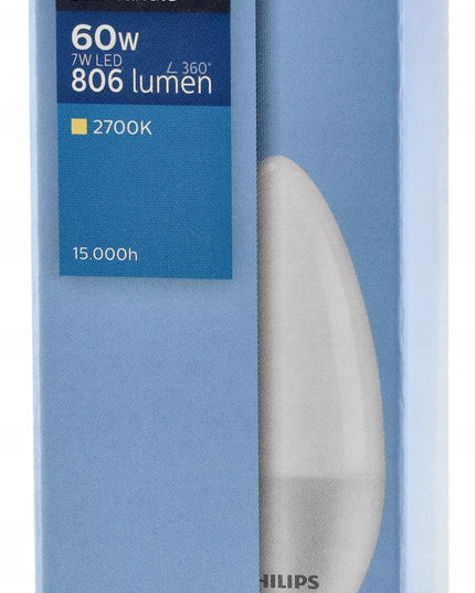 6x LED lemputė E14 PHILIPS 7W=60W 806lm Spalva 2700k Premium Žvakidė Rinkinys