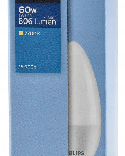 6x LED lemputė E14 PHILIPS 7W=60W 806lm Spalva 2700k Premium Žvakidė Rinkinys