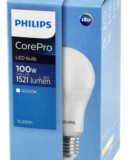 6x LED lemputė E27 PHILIPS 13W = 100W 1521lm 4000K Premium A60, rinkinys