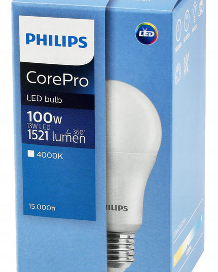 6x LED lemputė E27 PHILIPS 13W = 100W 1521lm Spalva 4000K Premium A60 Rinkinys