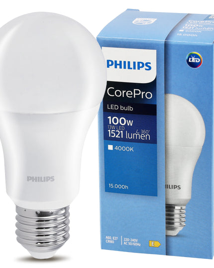 6x LED lemputė E27 PHILIPS 13W = 100W 1521lm Spalva 4000K Premium A60 Rinkinys