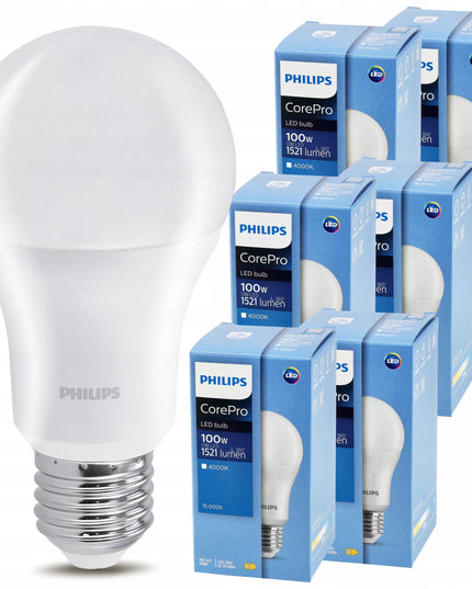 6x LED lemputė E27 PHILIPS 13W = 100W 1521lm 4000K Premium A60, rinkinys