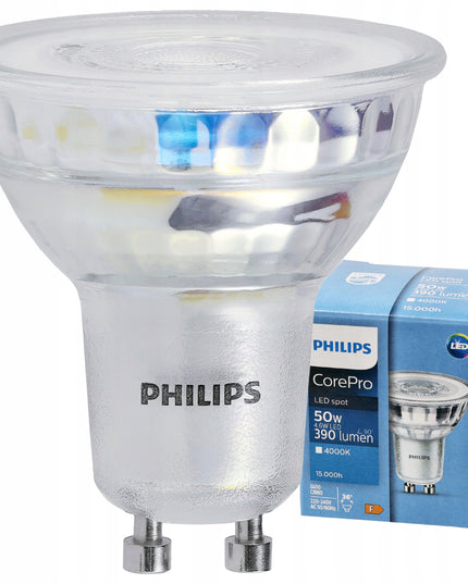 6x LED lemputė GU10 PHILIPS 4,6W 390lm 36° Neutrali 4000K Premium rinkinys
