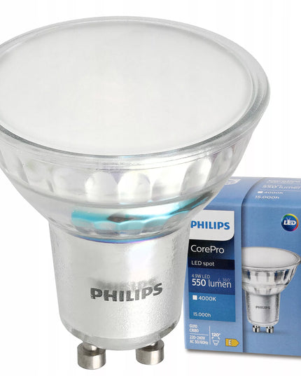 6x LED PHILIPS GU10 lemputė 4,9 W 550 lm neutrali balta 4000 K Premium rinkinys