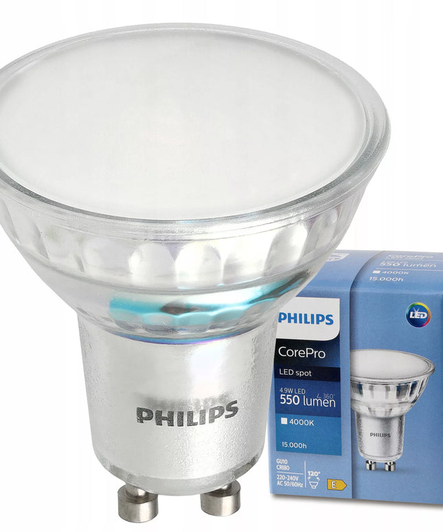 6x LED PHILIPS GU10 lemputė 4,9 W 550 lm neutrali balta 4000 K Premium rinkinys