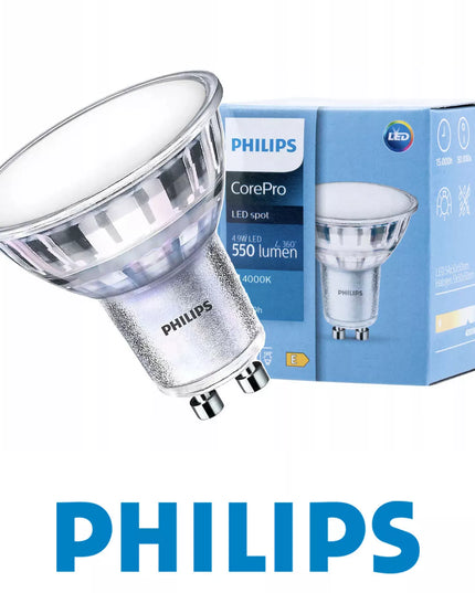 6x LED PHILIPS GU10 lemputė 4,9 W 550 lm neutrali balta 4000 K Premium rinkinys
