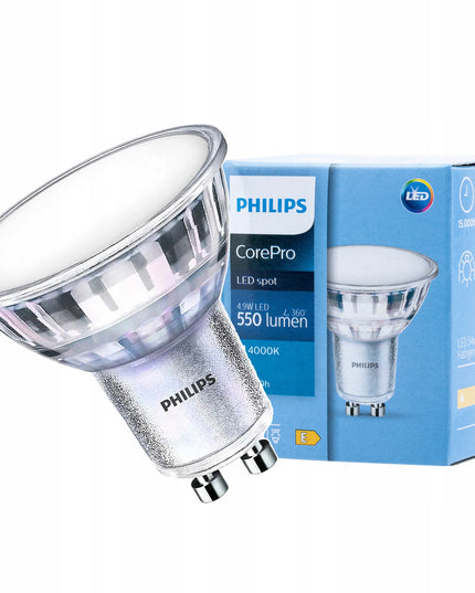 6x LED lemputė GU10 PHILIPS 4,9W 550lm Neutrali spalva 4000k Premium Rinkinys
