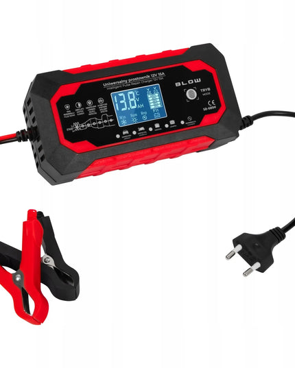 BLOW 12 V 15 A akumuliatorių įkroviklis automobiliams, LiFePO4, su regeneravimo funkcija