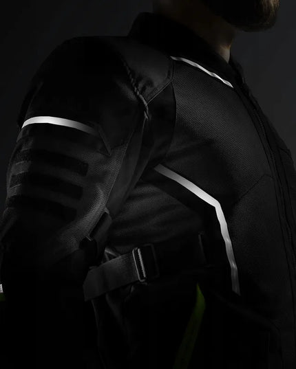 Motociklinė tekstilinė striukė REBELHORN SCANDAL 3 BLACK GREY FLUO YELLOW, M dydis