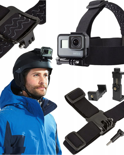 2 viename galvos dirželis-laikiklis SELFIE telefonui, išmaniajam telefonui, iPhone ir GoPro Hero