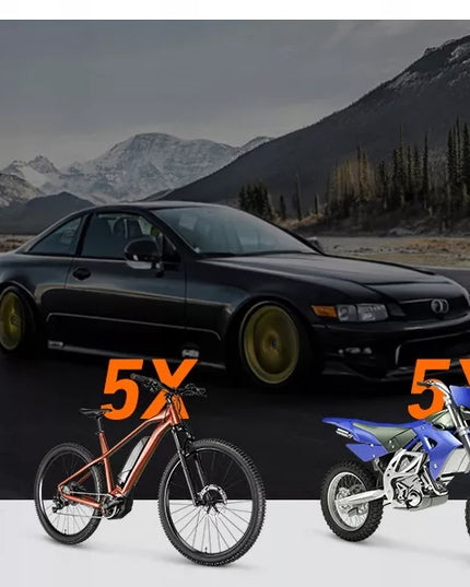 Automobilinis kompresorius 12V 230V Feegar, nešiojama oro pompa padangoms su LED