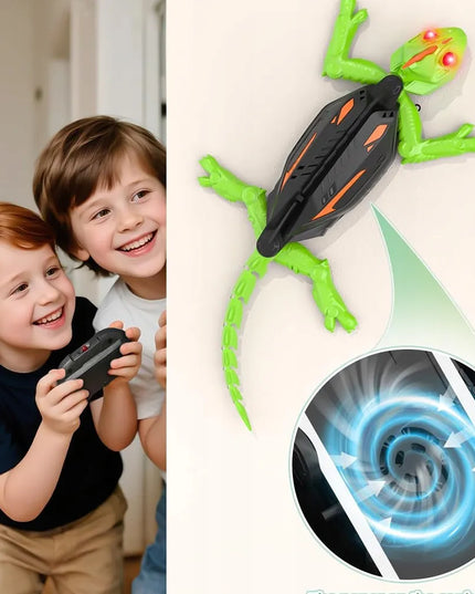 Interaktyvus sienomis ropojantis gekonas – nuotoliniu būdu valdomas driežo robotas