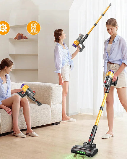 Galingas belaidis vertikalus cikloninis dulkių siurblys 550 W su LED apšvietimu