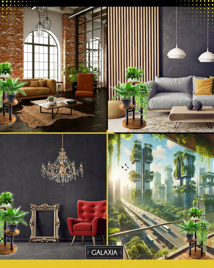 Pastatomas gėlių stovas Metalinis Medinis Loft