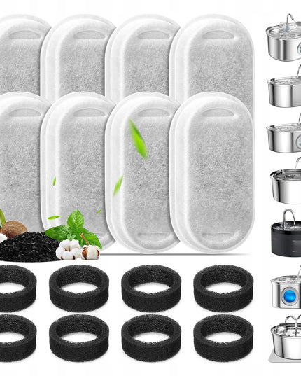 8 pakaitinių filtrų rinkinys 3,2 l katėms ir šunims skirtoms gertuvėms